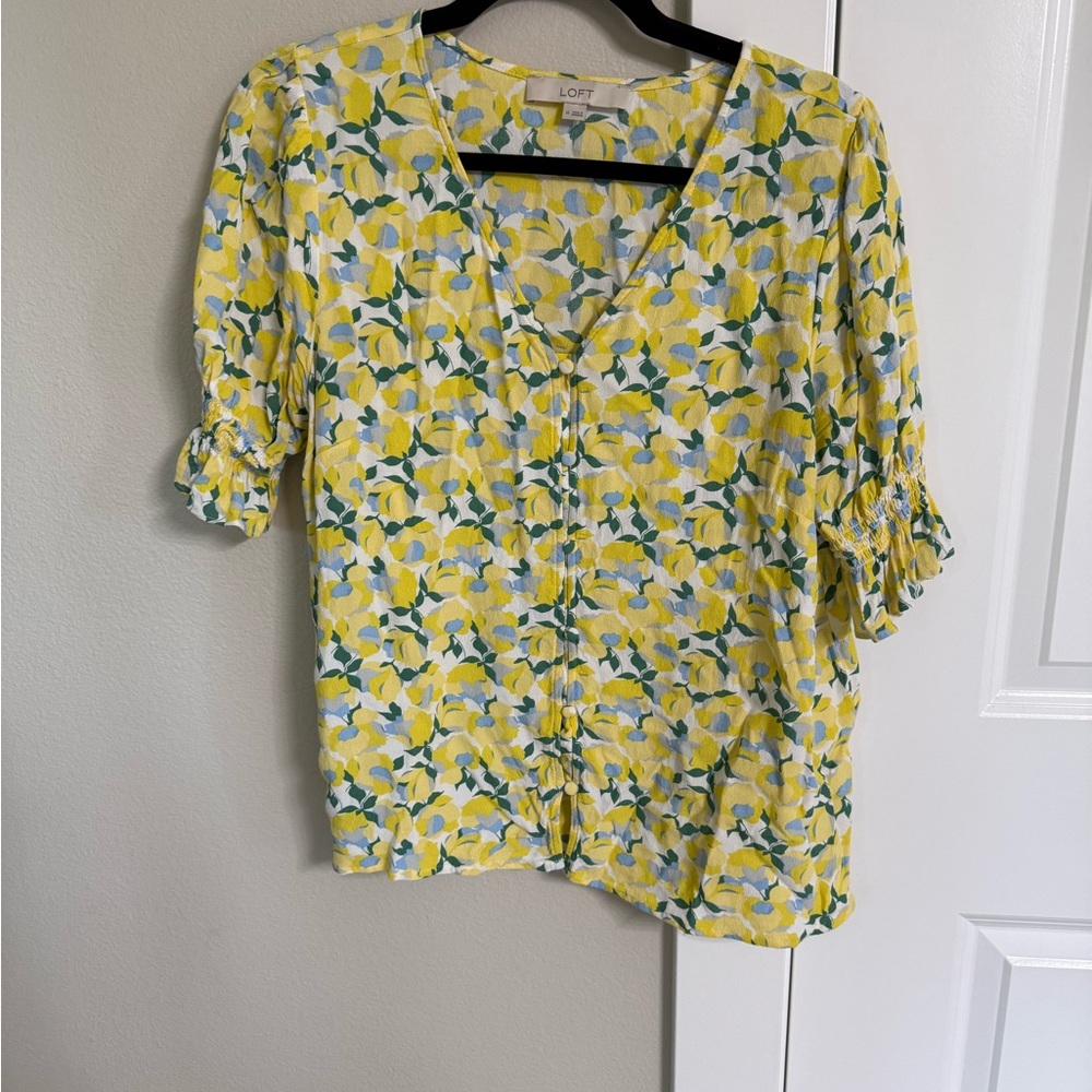 LOFT Women's Lemon Print Blouse
